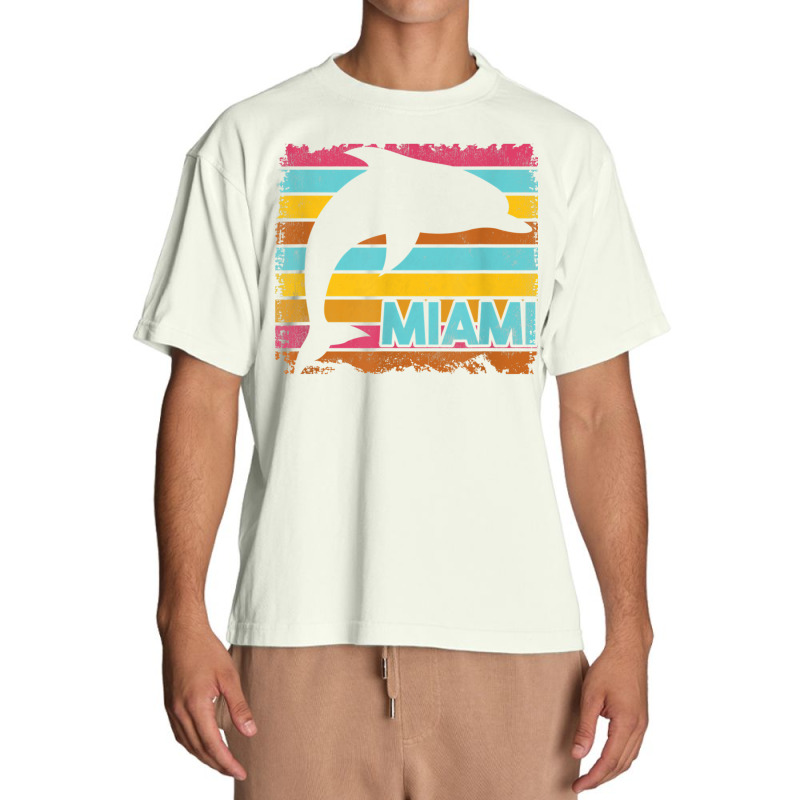 Miami Resident Vintage Dolphin Silhouette Souvenir Gift Urban Heavy T-shirt | Artistshot