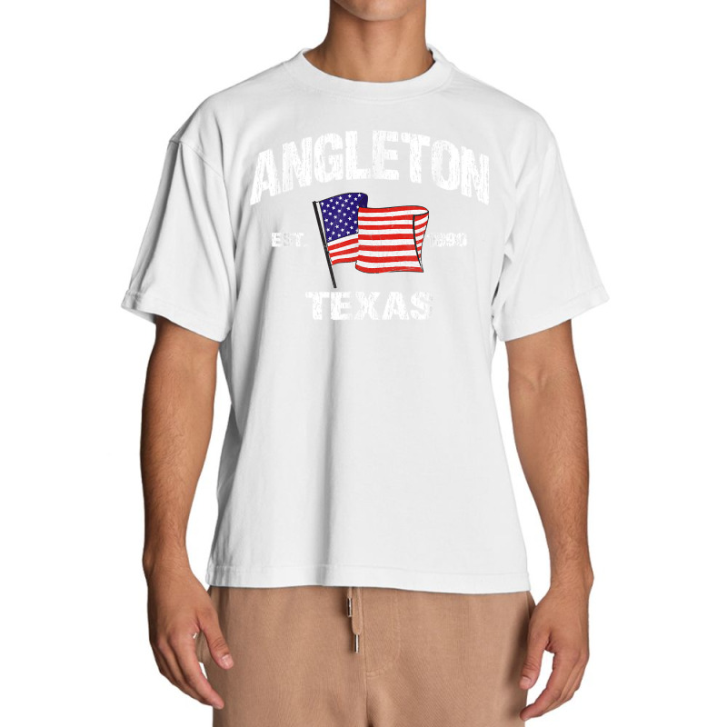 Angleton Texas Tx Usa Stars & Stripes Vintage Style Urban Heavy T-shirt by StaceyLeeAnnHernandez | Artistshot