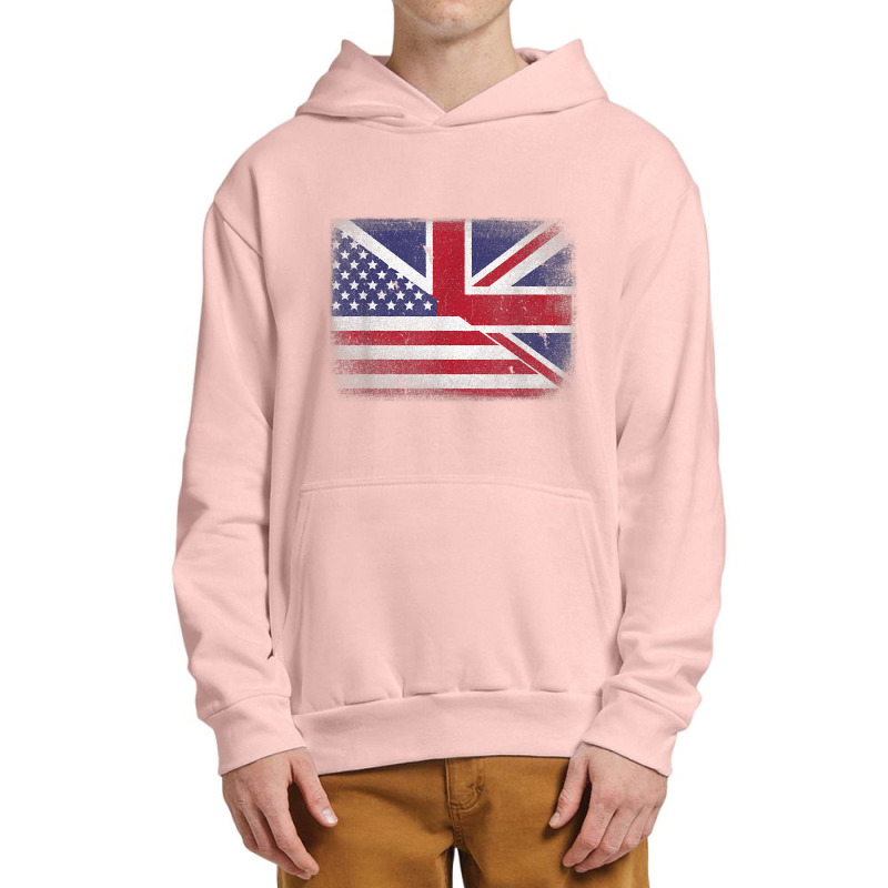 British American Flag T Shirt Great Britain Union Jack . Urban Pullover Hoodie | Artistshot