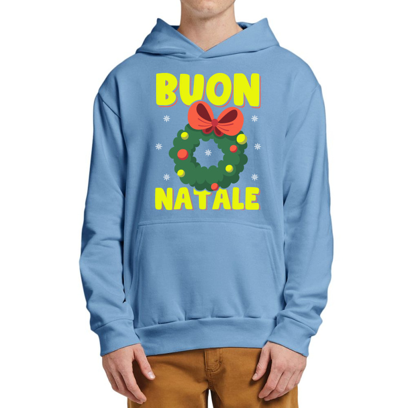 Buon Natale Italian Merry Christmas Wreath Merry Buon Natale Pullover Urban Pullover Hoodie by lissuttie | Artistshot