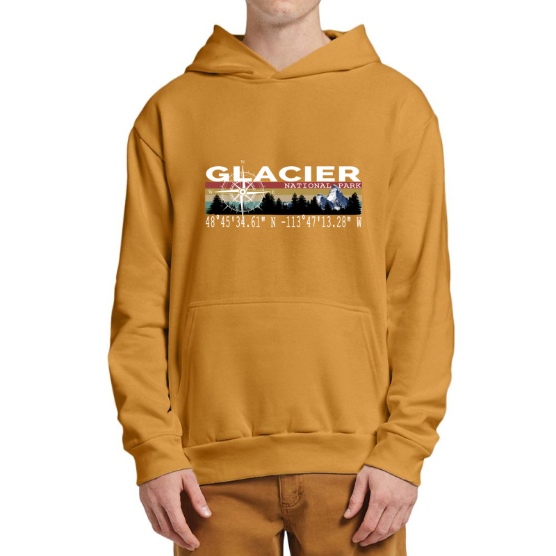 Glacier National Park With Gps Location Design Urban Pullover Hoodie by BILLYJOHNSON | Artistshot