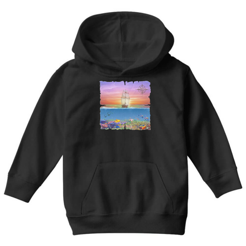 Sailing Ship T  Shirt Sunset Sail T  Shirt Youth Hoodie | Artistshot