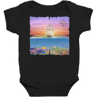 Sailing Ship T  Shirt Sunset Sail T  Shirt Baby Bodysuit | Artistshot