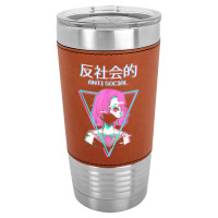 Antisocial Vaporwave Anime Girl Japanese Indie Alt Aesthetic Leatherette Tumbler | Artistshot