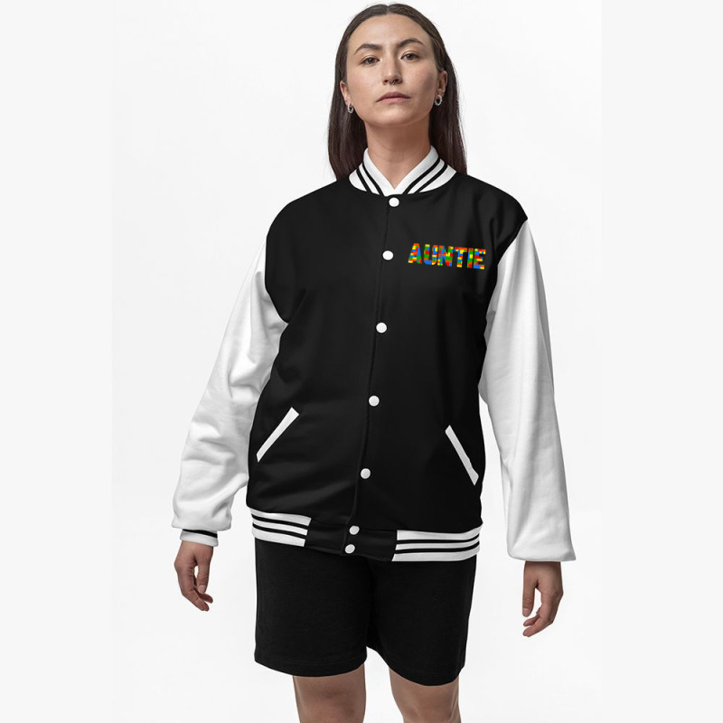 Auntie Brick Builder Funny Blocks Master Builder Bomber Jacket | Artistshot