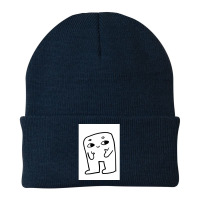 Smile Cartoon Doodle Character Minimal Art Design Beanie | Artistshot