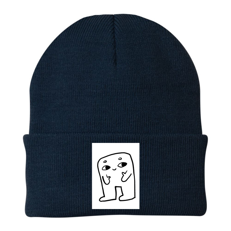 Smile Cartoon Doodle Character Minimal Art Design Beanie by RobinIntorcia | Artistshot