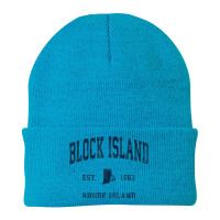 Block Island Rhode Island Ri Vintage Athletic Navy Sports De Beanie | Artistshot