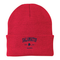 Salamatof Alaska Ak Vintage Athletic Navy Sports Design T Shirt Beanie | Artistshot