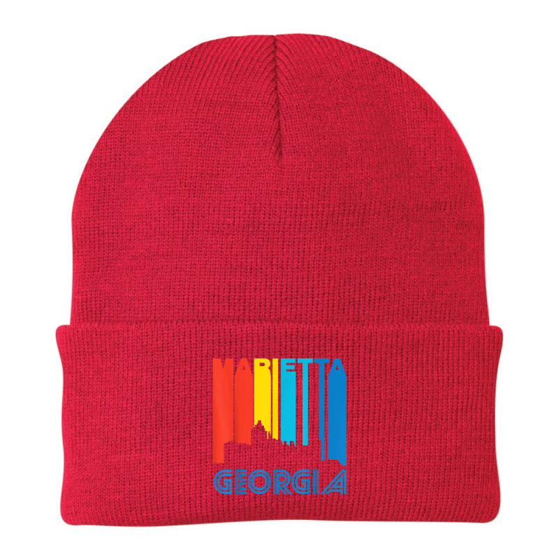 Retro 1970's Style Marietta Georgia Skyline T Shirt Beanie | Artistshot