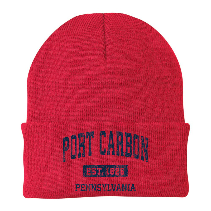 Port Carbon Pennsylvania Pa Vintage Athletic Sports Design Beanie | Artistshot