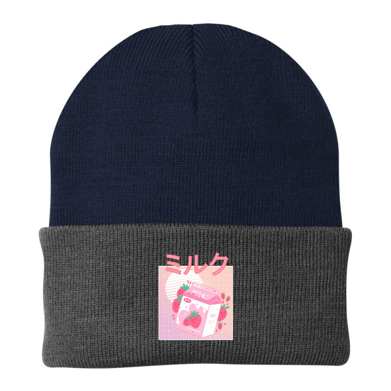 Japanese Aesthetics Kawaii Strawberry Milk Shake Beanie by Aaronnderouin | Artistshot