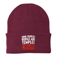 Womens Some People's Bodies Are Temples Mine Is A Dive Bar V Neck T Sh Beanie | Artistshot