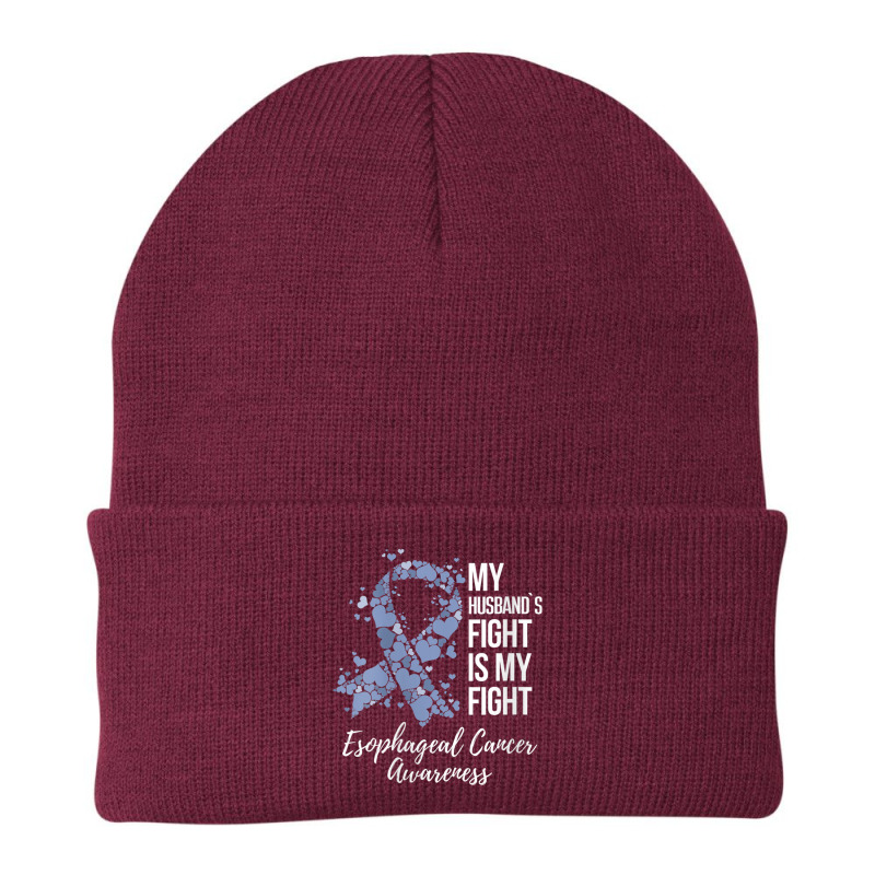 Womens My Husband’s Fight Is My Fight Esophageal Cancer Awareness V Beanie by cm-arts | Artistshot