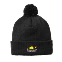 Life Is Better With Rubber Chickens Funny Rubber Chicken Pom Pom Beanie | Artistshot