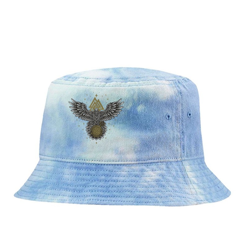 Raven   Celtic Lucky Charm Viking Compass Vegvisir Vegvísir T Shirt Tie Dyed Bucket Hat by zagelmaglime | Artistshot