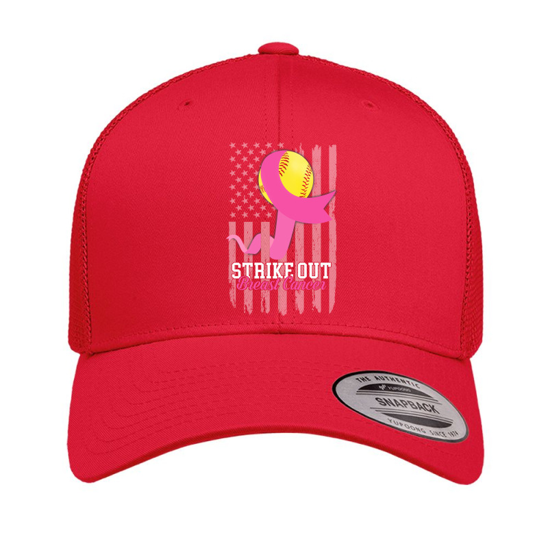 Breast Cancer Softball Strike Out Flag Cancer Survivor Awareness Retro Trucker Cap by circularflap | Artistshot