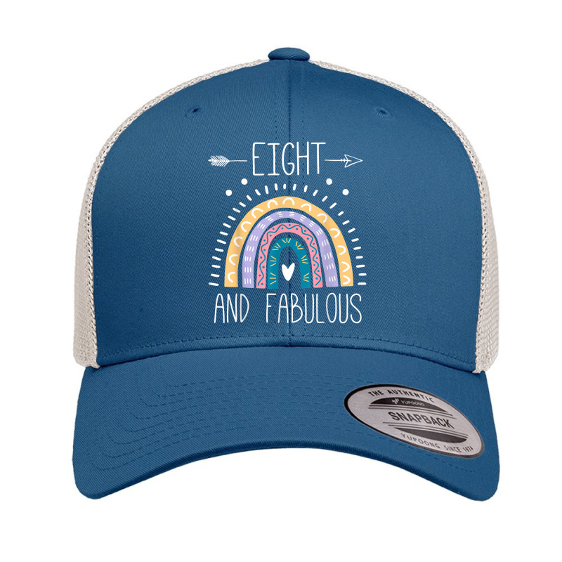 Eight And Fabulous 8th Birthday Gifts Girls 8 Year Rainbow T Shirt Retro Trucker Cap by kalellwhistlehunt | Artistshot