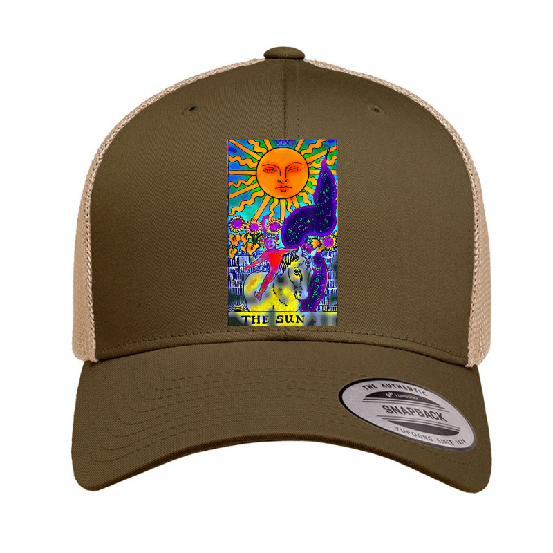 Sun Tarot Card T Shirt Bold Colors Psychic Tee Shirt Retro Trucker Cap | Artistshot