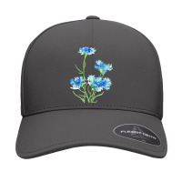 Cornflower Watercolor Painting T  Shirt Seamless Cap | Artistshot