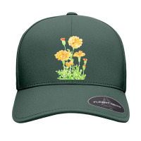 Orange Mexican Marigold Flowers T  Shirtorange Mexican Marigold Flower Seamless Cap | Artistshot