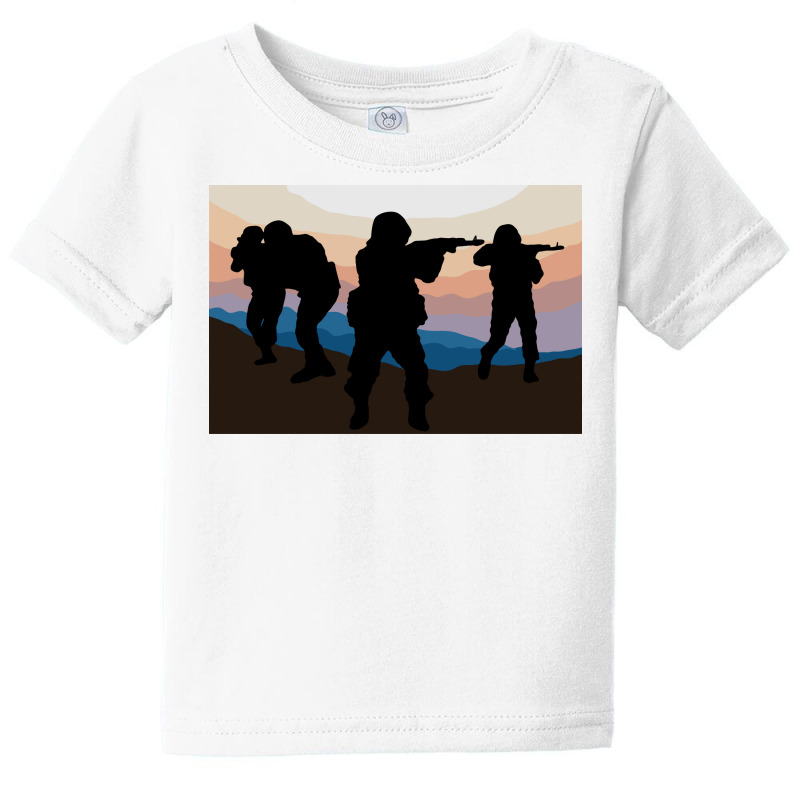 Many Siluet Military Art Baby Tee by Morspective | Artistshot