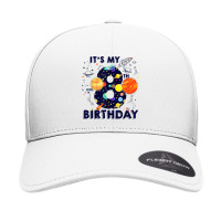 Kids Outer Space 8 Year Old 8th Birthday Party Boys Girls T Shirt Seamless Cap | Artistshot