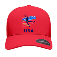 Ice Skating Dance Support The Team Tshirt Usa Flag T Shirt Seamless Cap | Artistshot