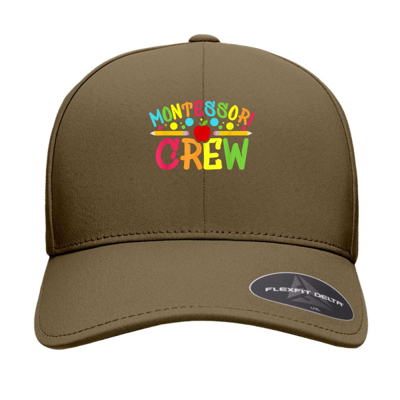 Funny Montessori Crew Montessori Teacher Back To School T Shirt Seamless Cap | Artistshot