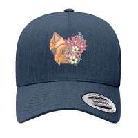 Yorkie T  Shirt Yorkshire Terrier With Flowers T  Shirt Yupoong Trucker Cap | Artistshot