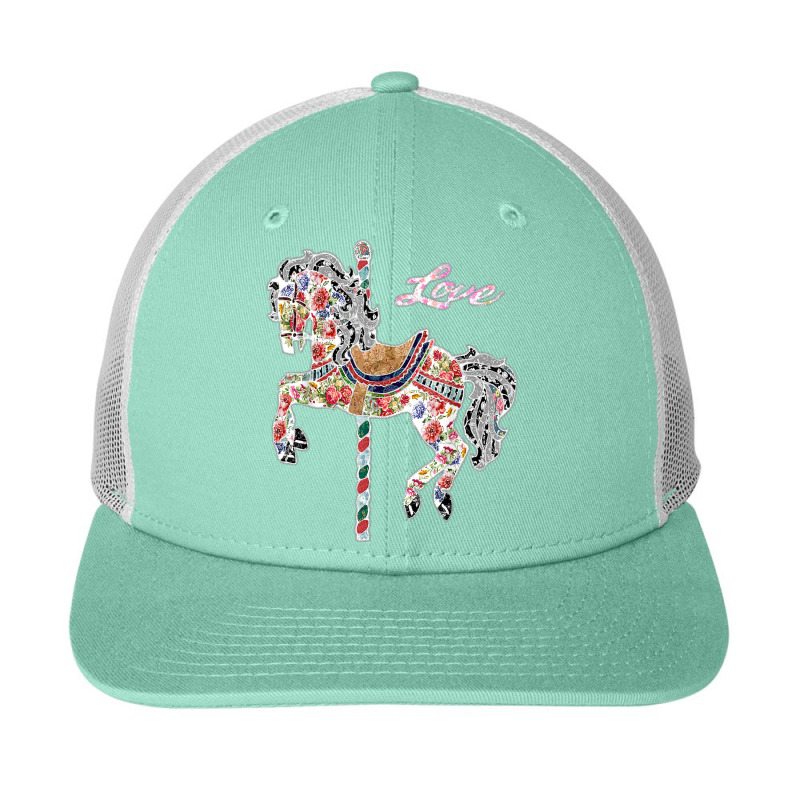 Carousel Horse Vintage Illustration Quilting Style Shirt. 161 Snapback Trucker Cap | Artistshot