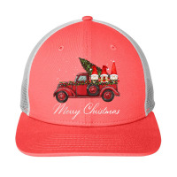 Three Gnomes In Red Truck With Merry Christmas Tree Snapback Trucker Cap | Artistshot