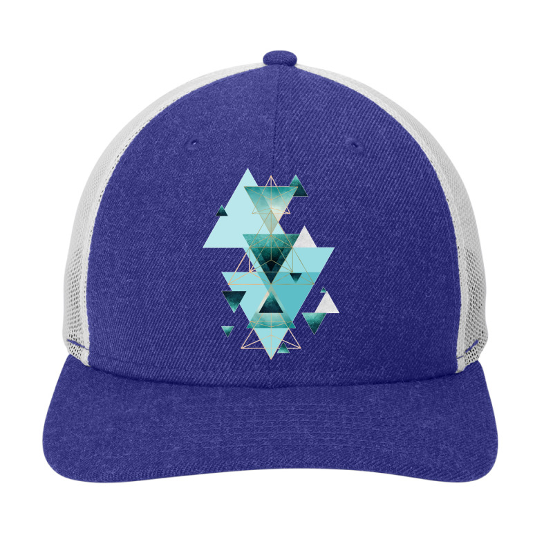 Geometric Triangle Compilation In Teal Snapback Trucker Cap | Artistshot