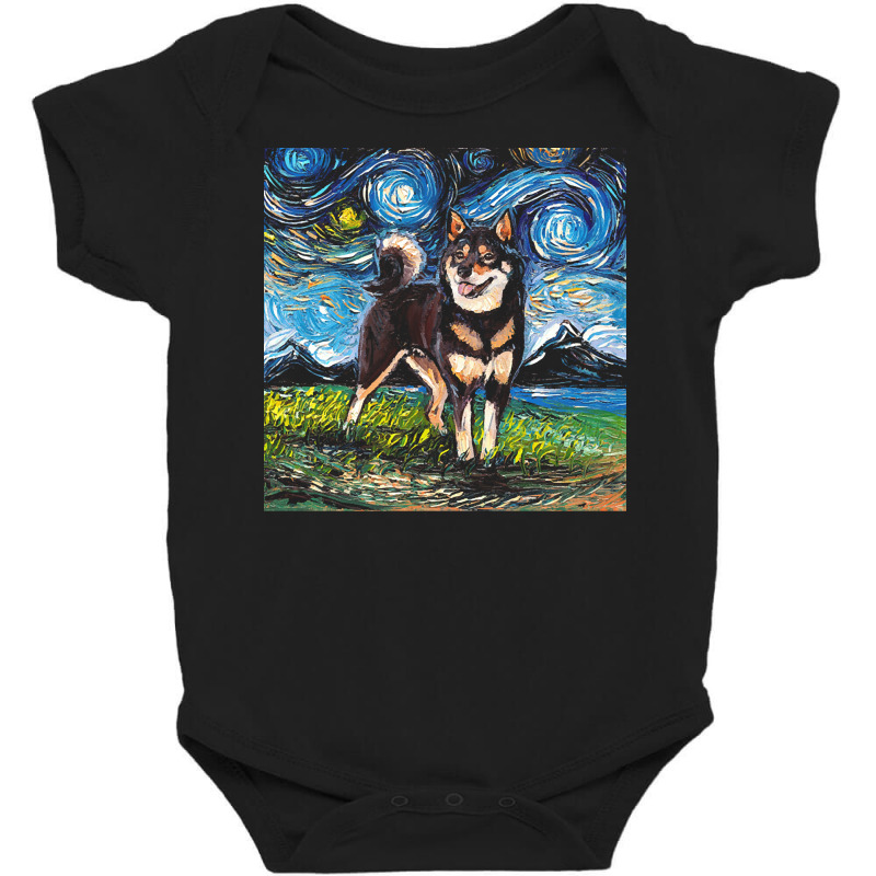 Shiba Inu T  Shirt Black And Tan Shiba Inu Night T  Shirt Baby Bodysuit by trimmingpoliceman | Artistshot