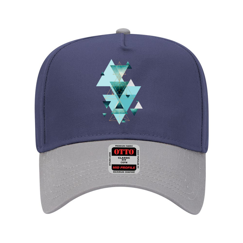 Geometric Triangle Compilation In Teal Adjustable Baseball Cap | Artistshot