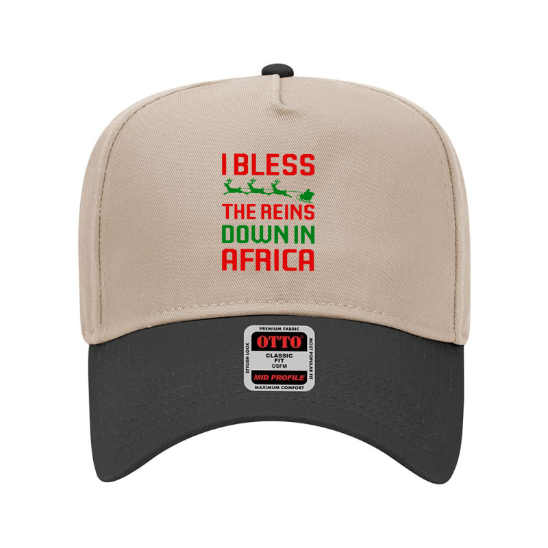 Funny Christmas T-shirt - I Bless The Reins Down In Africa Toto Reinde Adjustable Baseball Cap | Artistshot