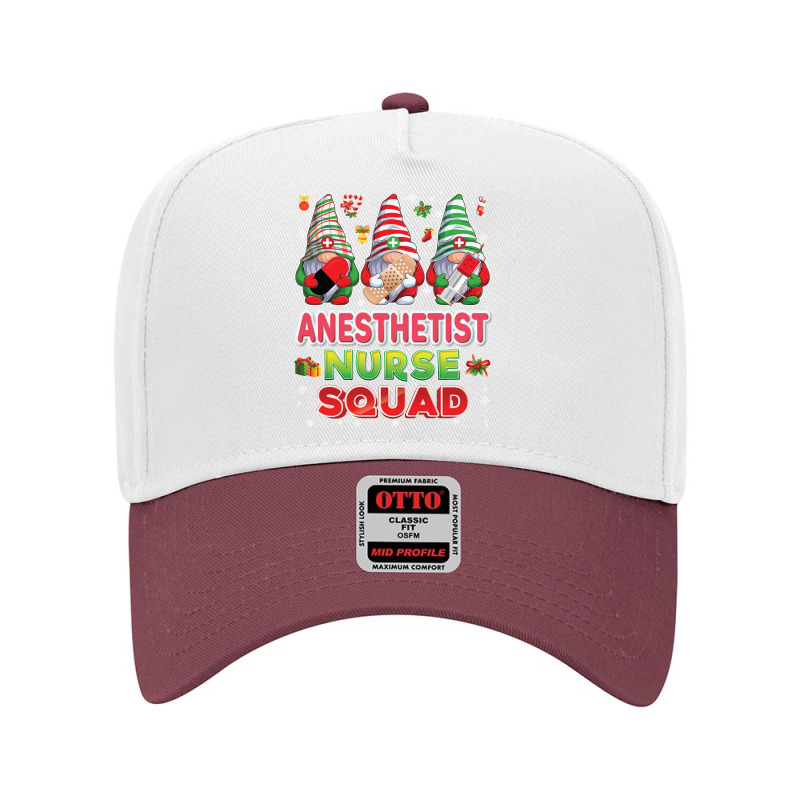 Anesthetist Nurse Squad Gnomies Nurse Christmas Gnomes Crew Long Sleev Adjustable Baseball Cap | Artistshot