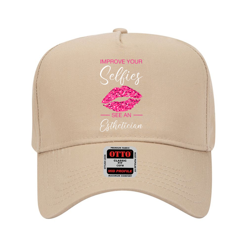 Esthetician Selfies Lips Cosmetology Beautician Esthetic Adjustable Baseball Cap | Artistshot