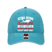 Scuba Diving Grandpa Underwater Ocean Lover Scuba Diver Dyed Cap | Artistshot