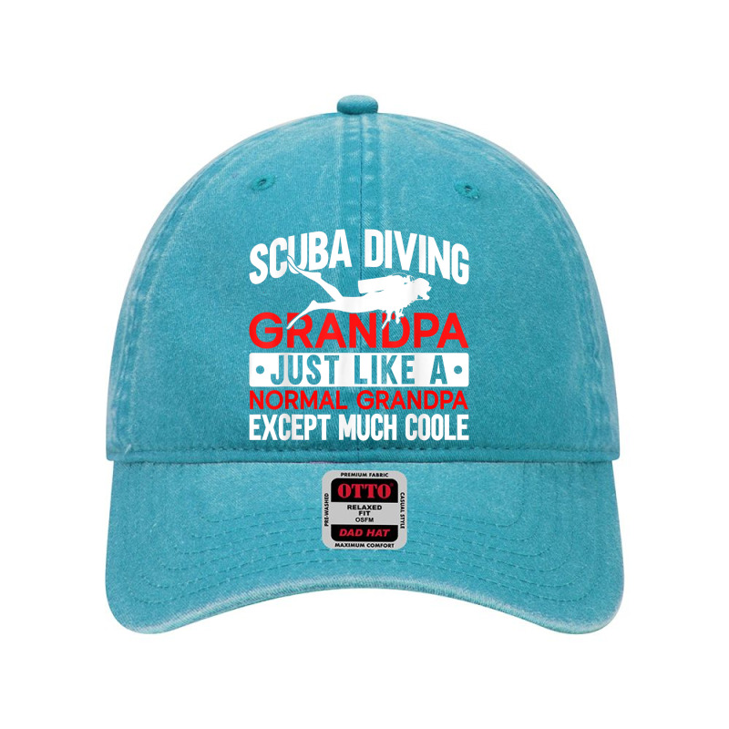 Scuba Diving Grandpa Underwater Ocean Lover Scuba Diver Dyed Cap by Queenie | Artistshot