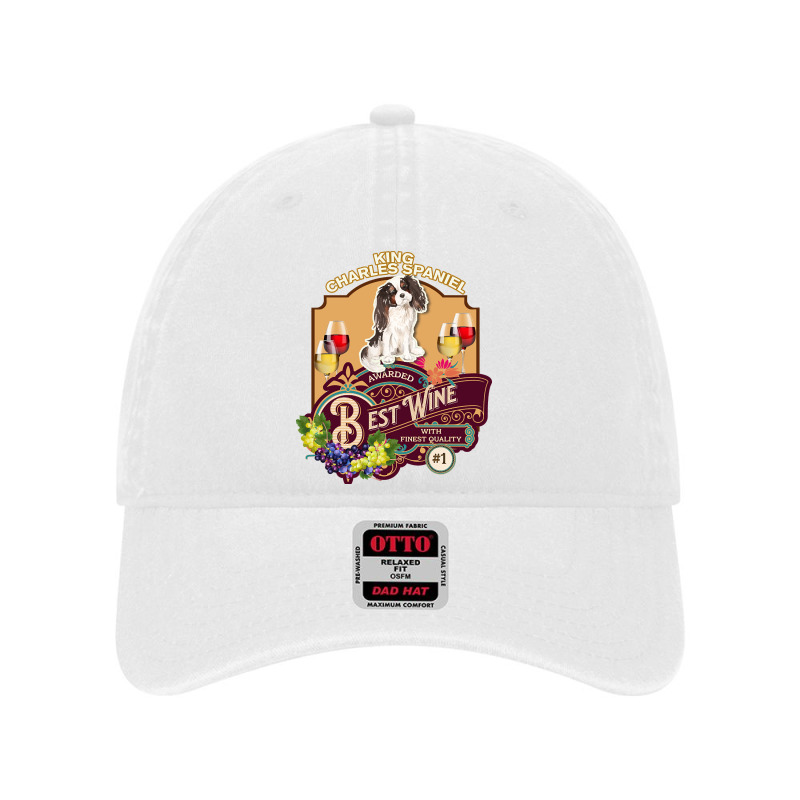 Tri Colour King Charles Spaniel Best Wine - Dog Owner Wine Lover Gifts Dyed Cap | Artistshot