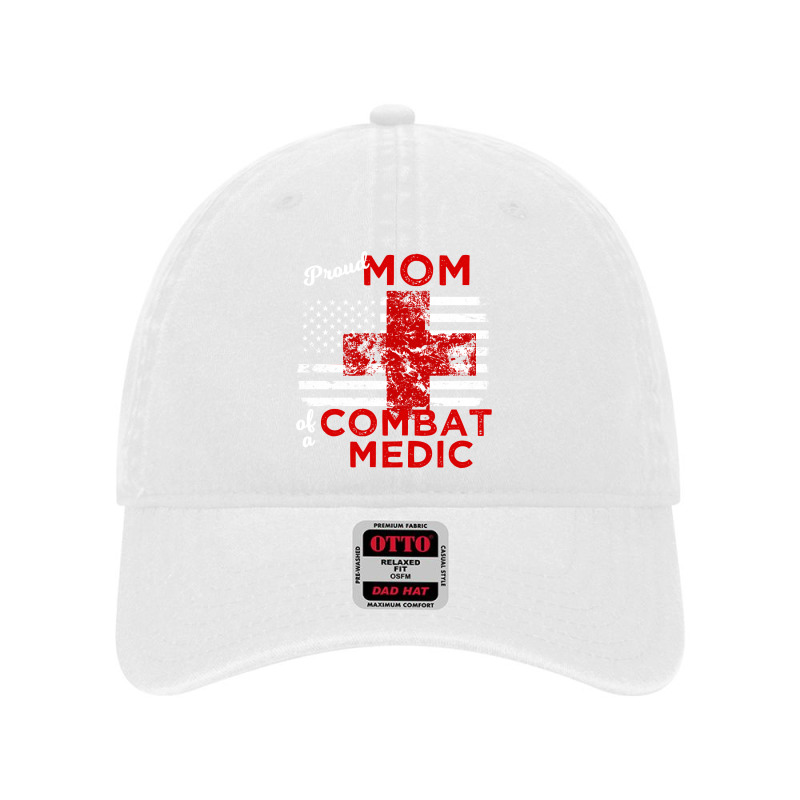 Proud Mom Of A Combat Medic Distressed Flag Pullover Hoodie Dyed Cap by cm-arts | Artistshot