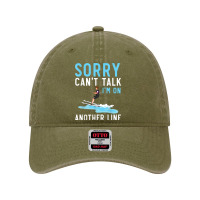 Sorry Can't Talk I'm On Another Line Water Skiing Water Ski Dyed Cap | Artistshot