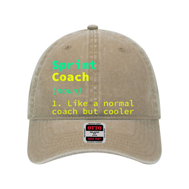 Sprint Coach Definition Funny Running Humor Track And Field Dyed Cap by Wedge | Artistshot