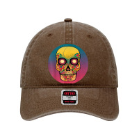 Vintage Sugar Skull Hand Illustration Calavera Dyed Cap | Artistshot