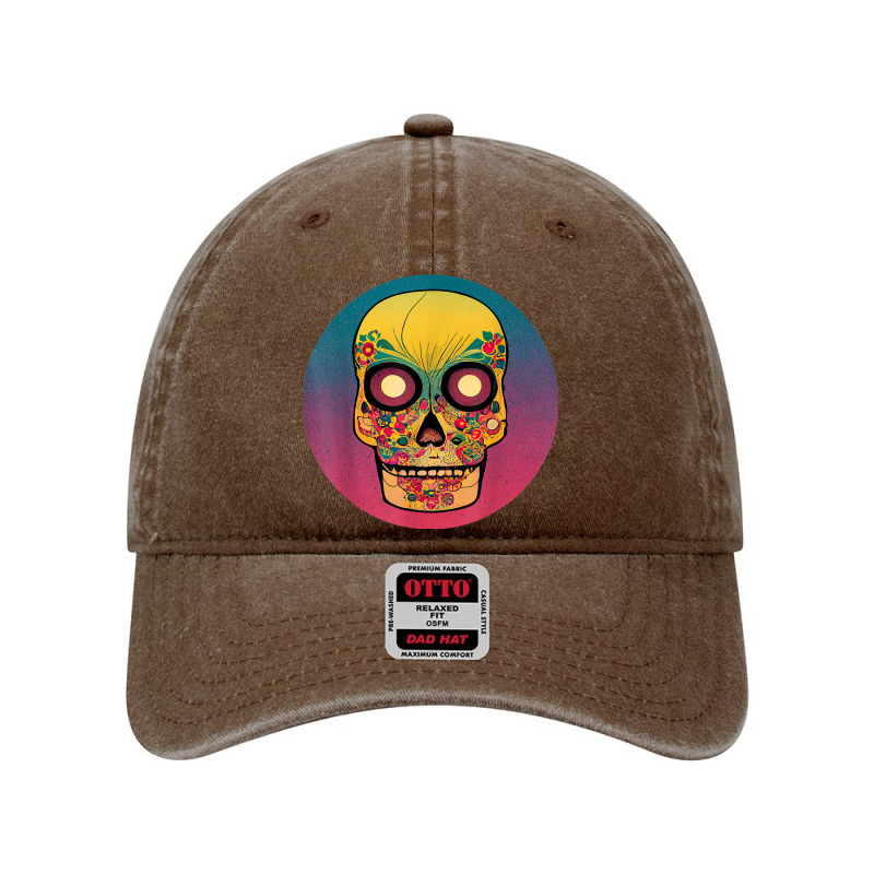 Vintage Sugar Skull Hand Illustration Calavera Dyed Cap by Silk | Artistshot