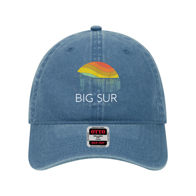 Big Sur California Beach Central Coast Retro Forest Camping T Shirt Dyed Cap by genze | Artistshot