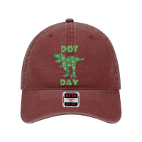 International Dot Day Green Polka Dot T Rex Dinosaur Kids Dyed Cap | Artistshot