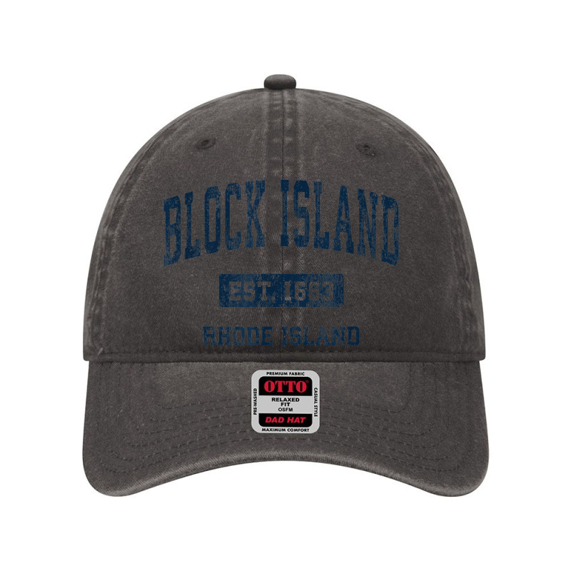 Block Island Rhode Island Ri Vintage Athletic Sports Design Dyed Cap by Deluxe | Artistshot