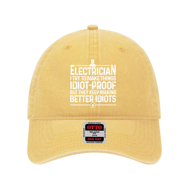 Funny Electrician Art Men Dad Lineman Electronics Engineers Dyed Cap by CUSER3772 | Artistshot